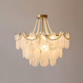 Kristy Elegant Pearl/Glass/Metal Chandelier, White | ventumra