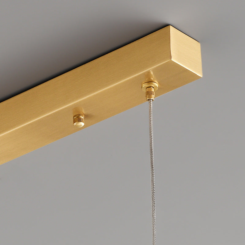Arisha Modern Nordic Linear Copper/Glass Pendant Light, Brass/Black | ventumra