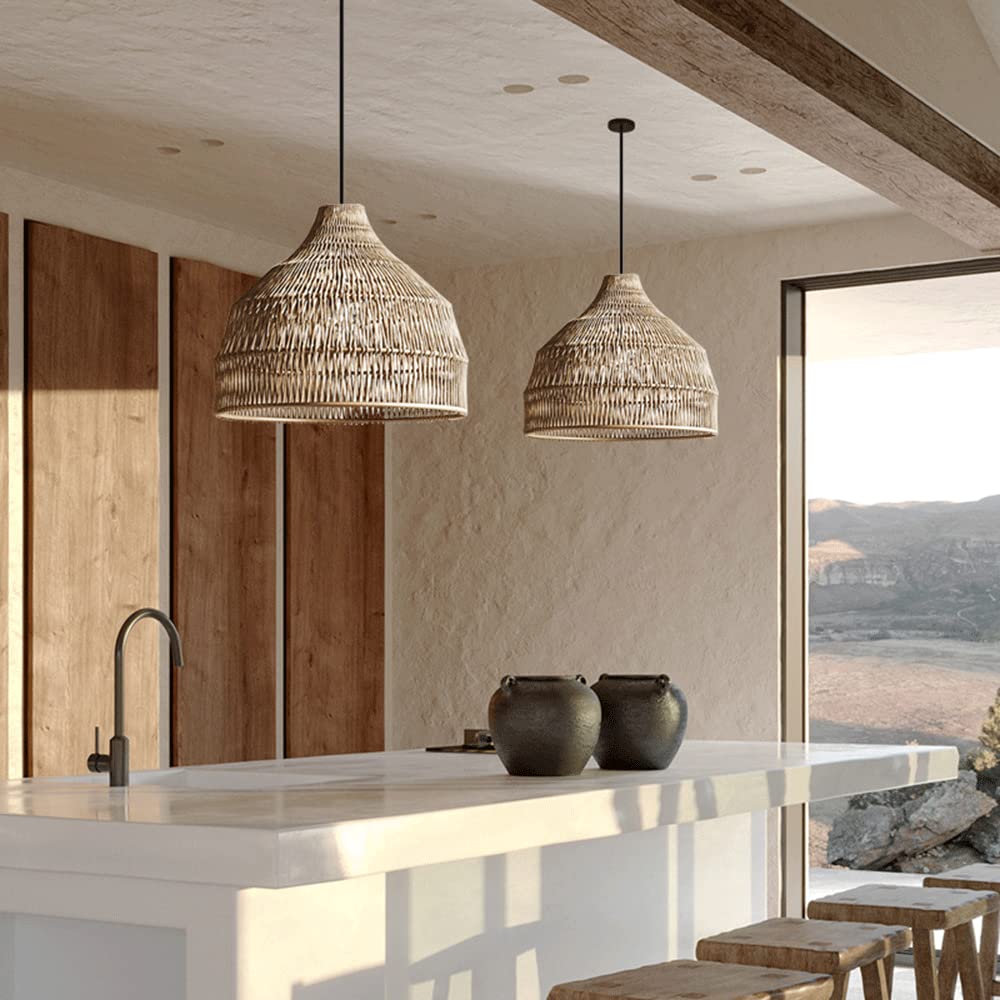 Muto Japanese Vintage Zen Pendant Light Rattan Study Room/Bedroom - Neutralighting