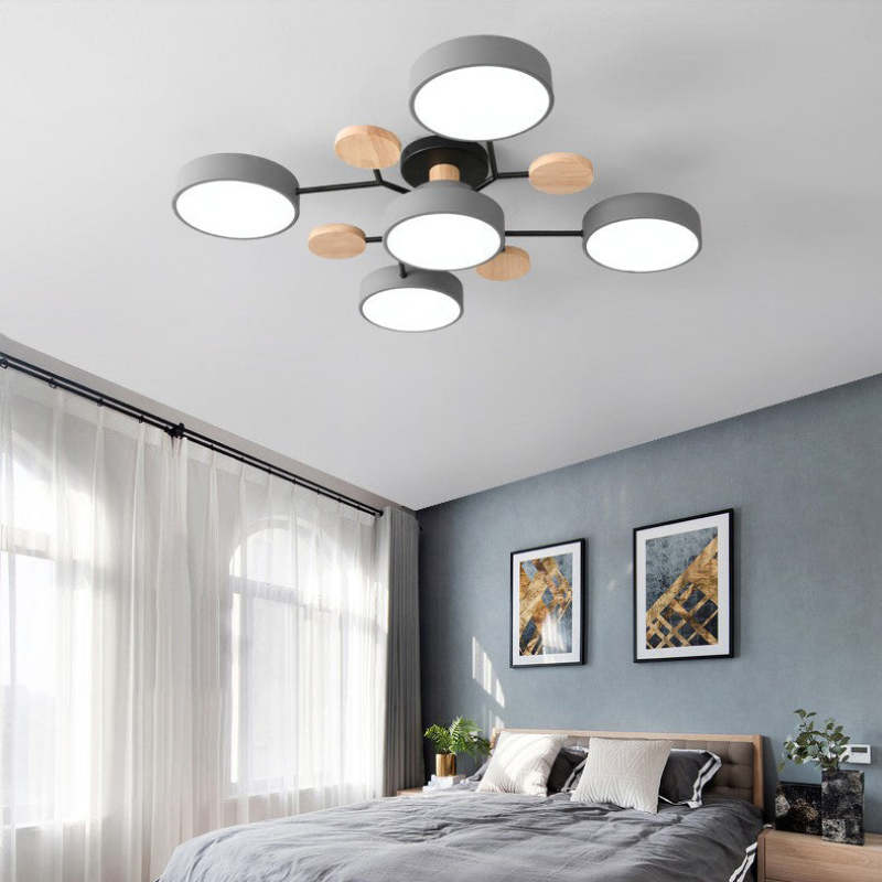 Arisha Ceiling Light, Wood Round for Living Room | ventumra