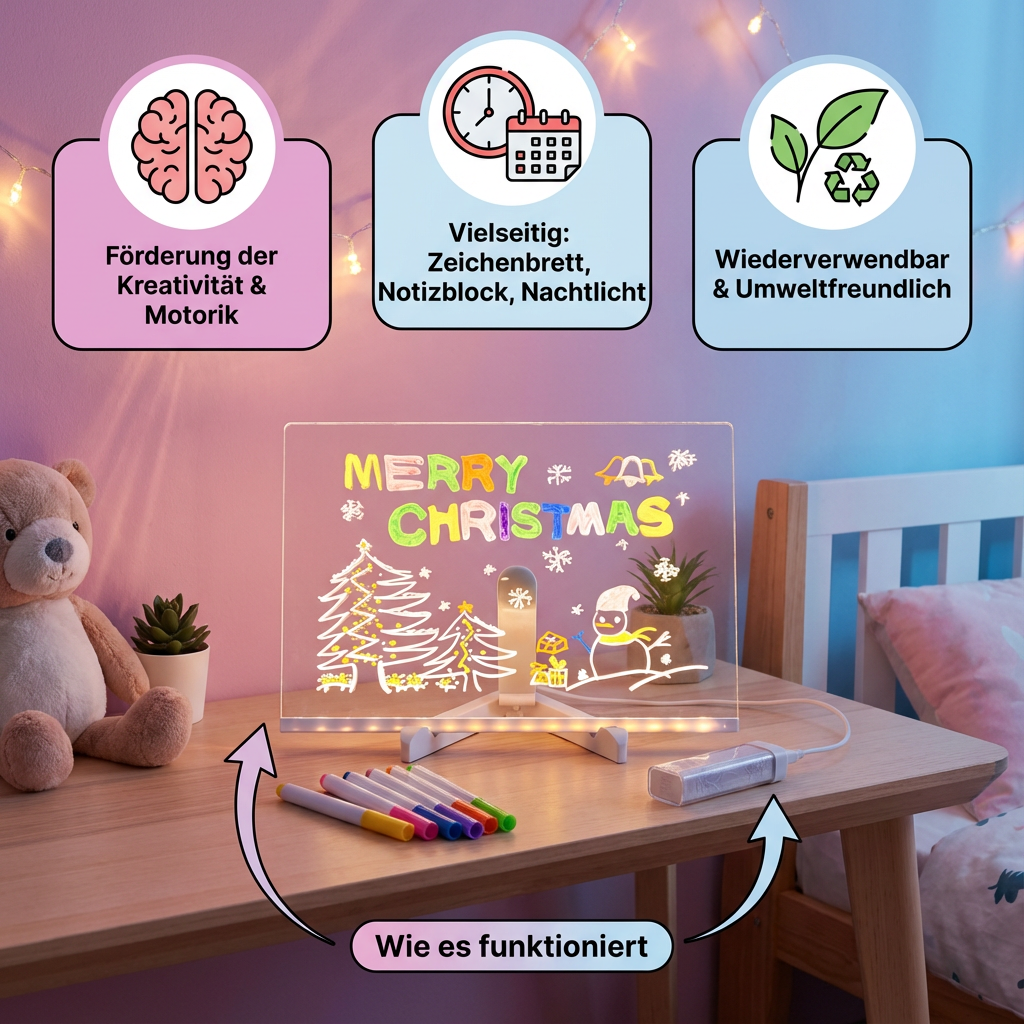 Kids' LED Drawing Board — Luminous Light-Up Creativity Pad