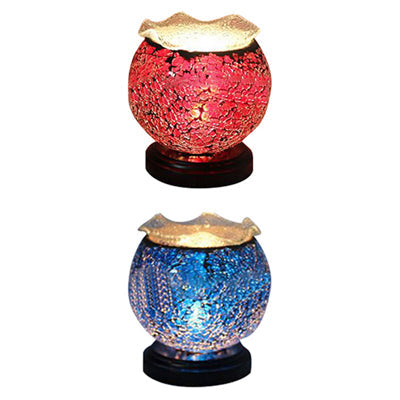 NovaGlobe Glass Desk Lamp With Plug-In Cord, Blue & Red