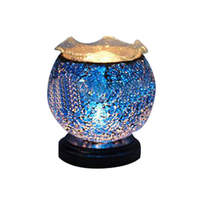 NovaGlobe Glass Desk Lamp With Plug-In Cord, Blue & Red