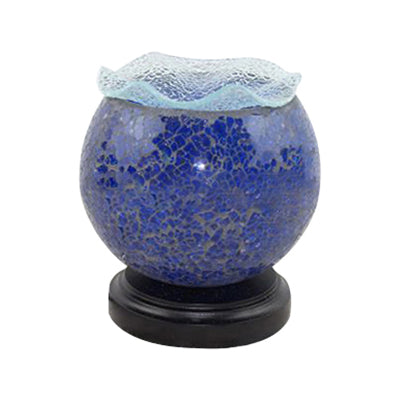 NovaGlobe Glass Desk Lamp With Plug-In Cord, Blue & Red
