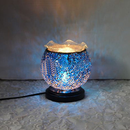 NovaGlobe Glass Desk Lamp With Plug-In Cord, Blue & Red