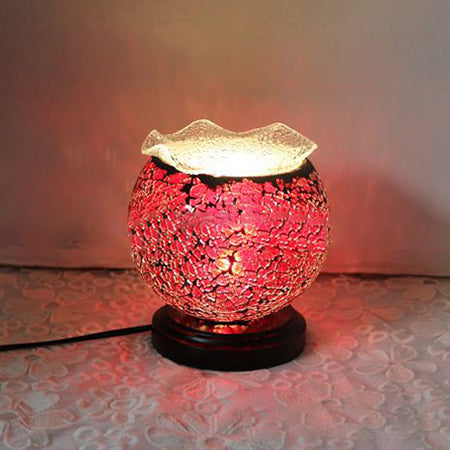 NovaGlobe Glass Desk Lamp With Plug-In Cord, Blue & Red