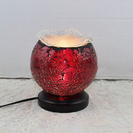 NovaGlobe Glass Desk Lamp With Plug-In Cord, Blue & Red