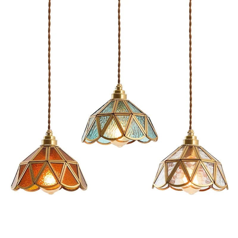 Kairoa Pendant Lamps Japanese Vintage Glass and Copper