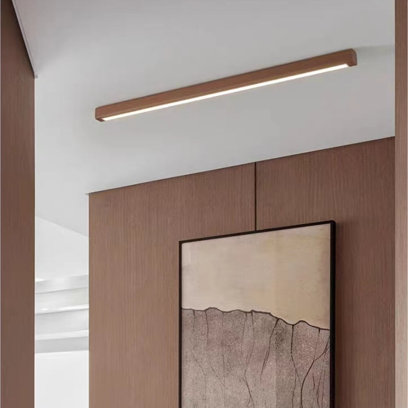 Arisha Linear Slim Ceiling Light, Wood | ventumra