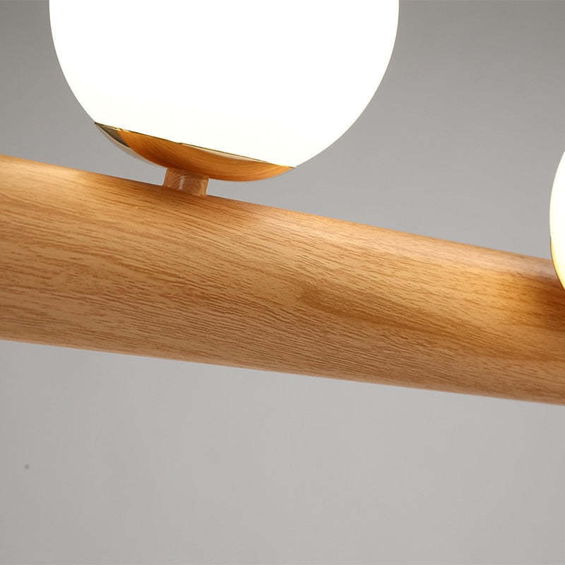 Valentina Glass Bubble Pendant Light Wood/Walnut | ventumra