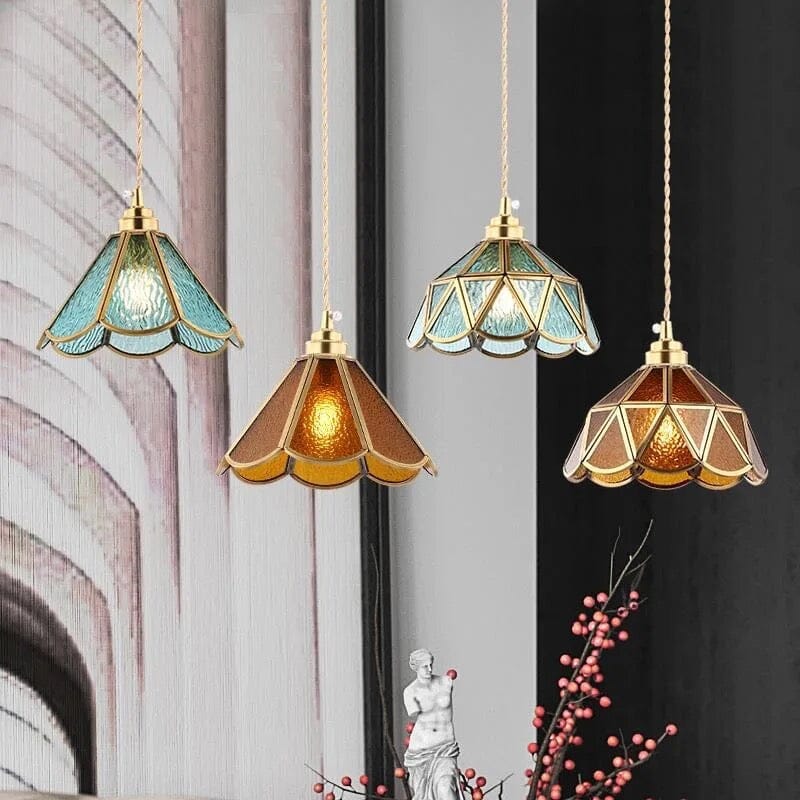 Kairoa Pendant Lamps Japanese Vintage Glass and Copper