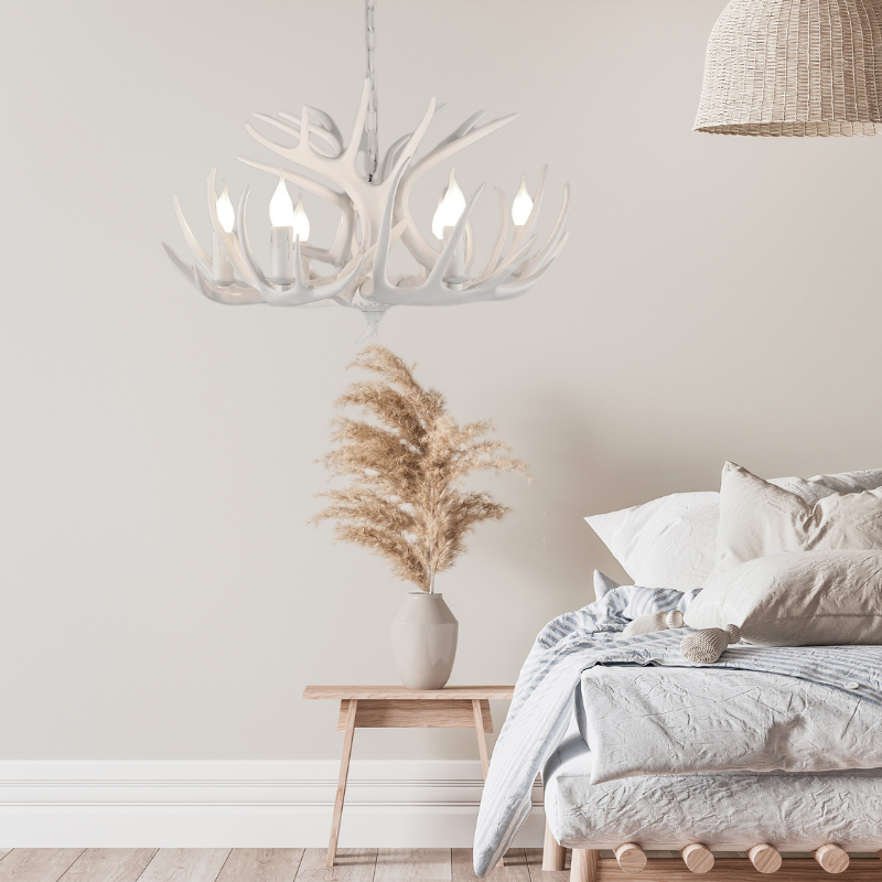 Silva Retro Deer Antlers Candle light Horn Resin Chandelier | ventumra