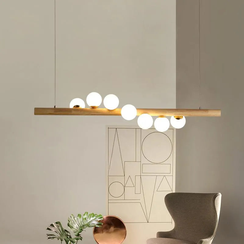 Valentina Glass Bubble Pendant Light Wood/Walnut | ventumra