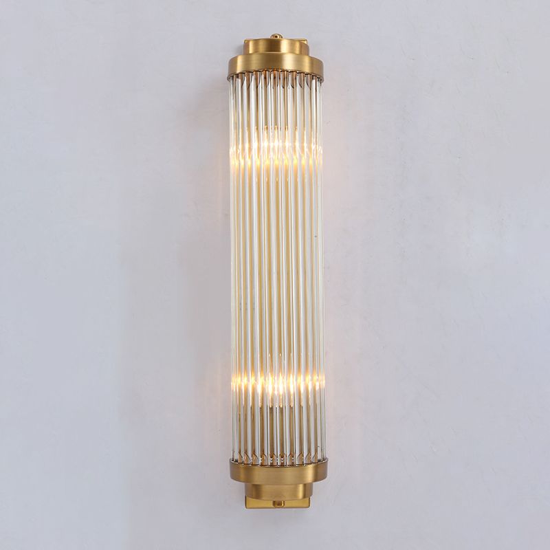 Ray Modern Cylindrical Metal/Crystal Wall Lamp, Gold | ventumra