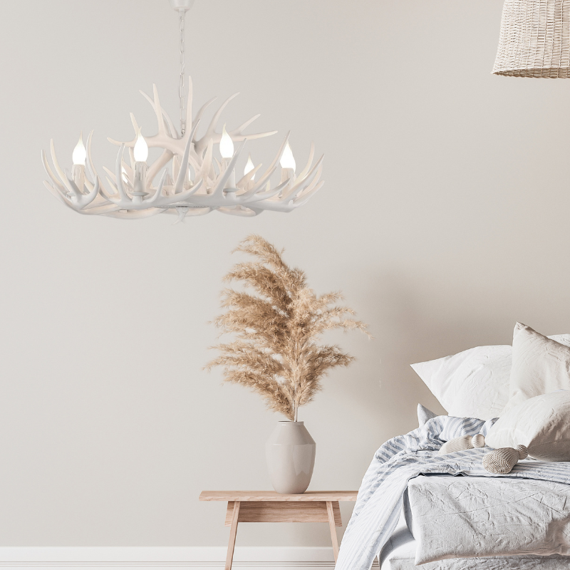 Silva Retro Deer Antlers Candle light Horn Resin Chandelier | ventumra