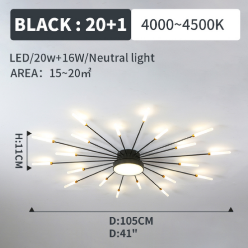 Wesley Modern Home Decoration Fireworks LED Ceiling Light | ventumra