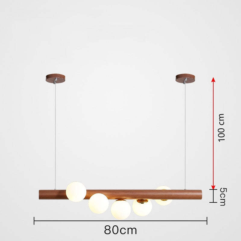 Valentina Glass Bubble Pendant Light Wood/Walnut | ventumra