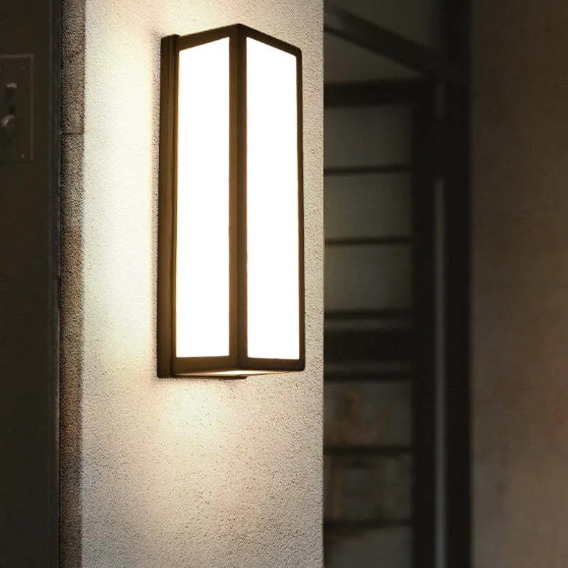Linae Modern Waterproof Metal Cross Outdoor Wall Lamp, Black | ventumra