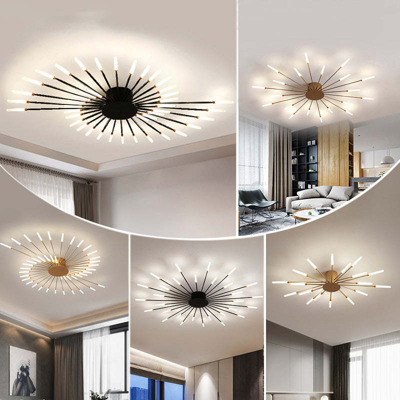 Wesley plafondslampe Fireworks, svart/gull | ventumra