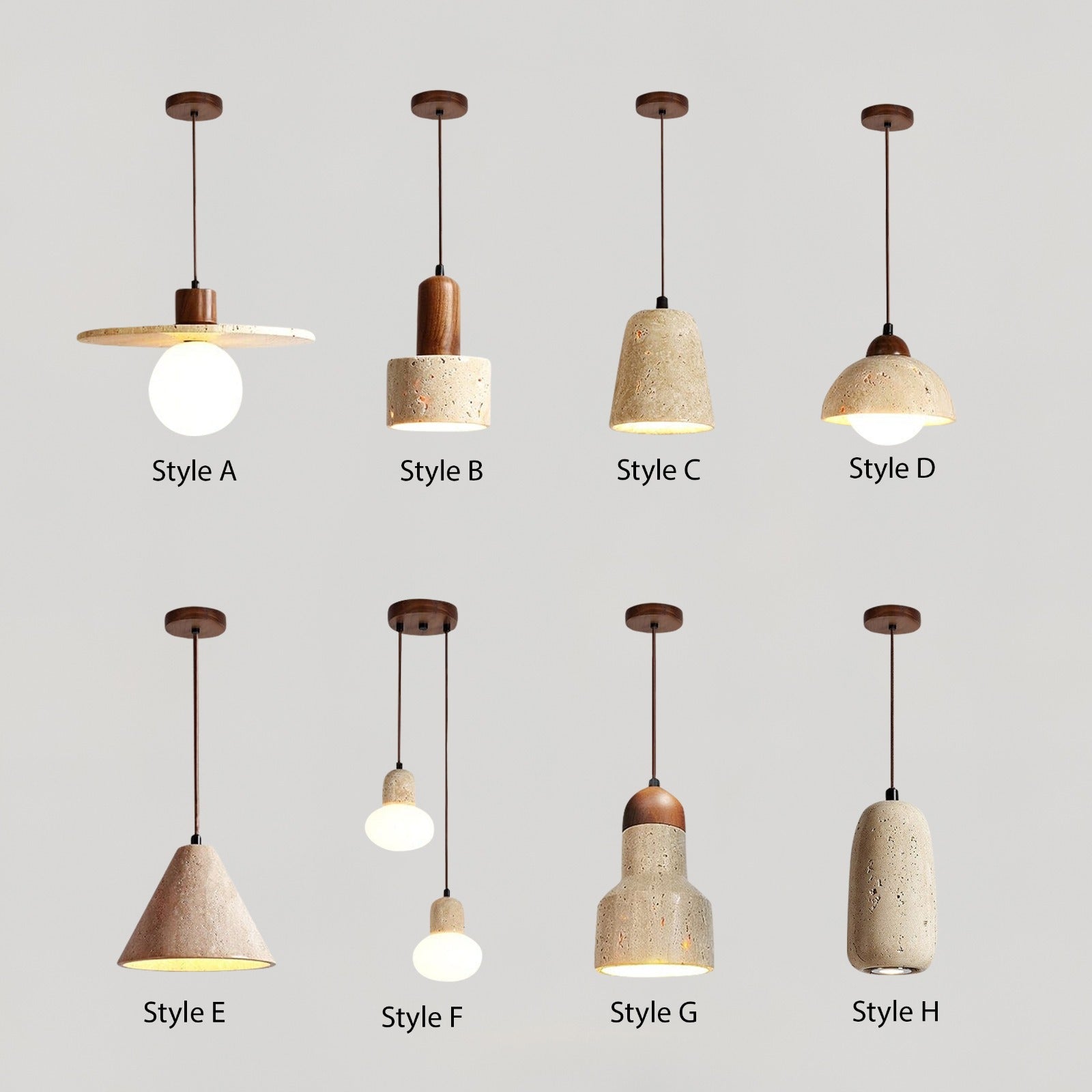 Ardent Travertine Cement Pendant Light With Wabi Studio Style