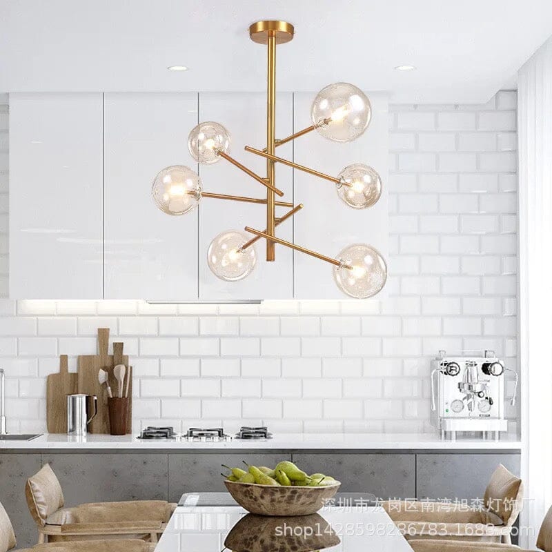 Astra Bubble Pendant Light in Modern Iron Resin Finish