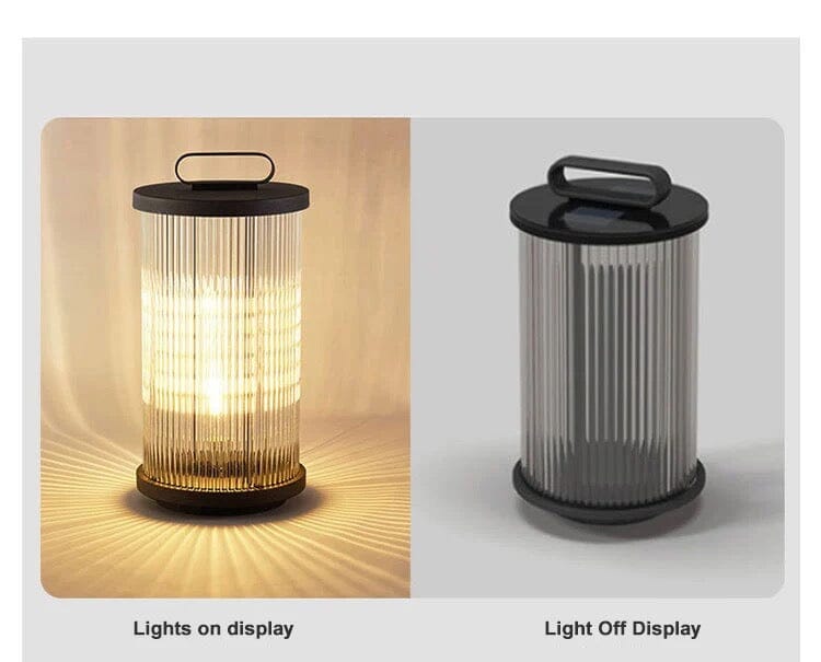 LumaVerde Outdoor Lantern Lamp Waterproof With Ribbed Glass
