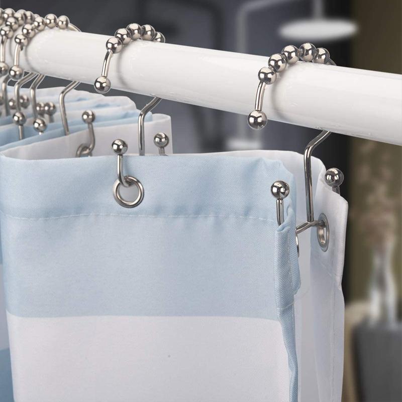 AquaGlide Stainless Steel Shower Hooks, 12-Pack — Ball Bearing