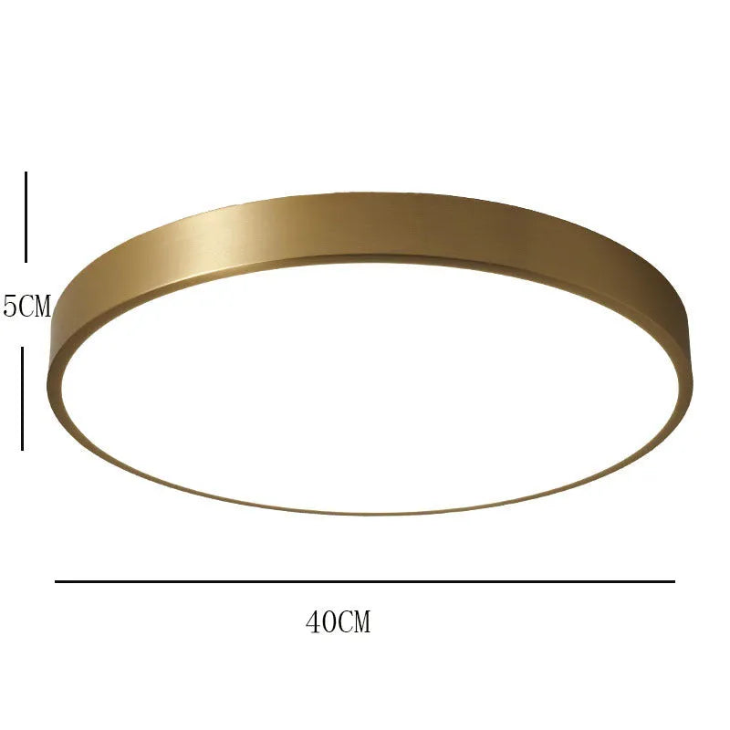 Arisha Nordic LED Gold Round Ceiling Light, Metal & | ventumra