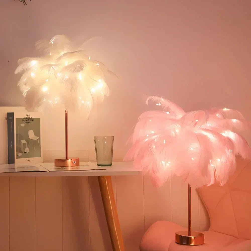 LyraQuill Lamp Feather-Inspired Soft Ambient Lighting For Any Space