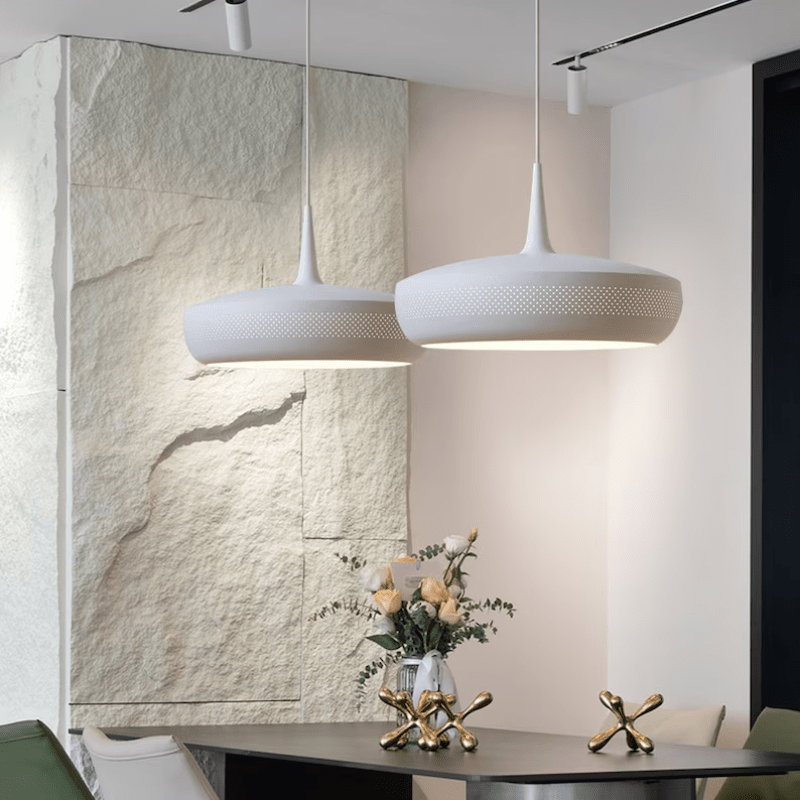 Ardell Nordic Art Pendant Light With White Metal Finish