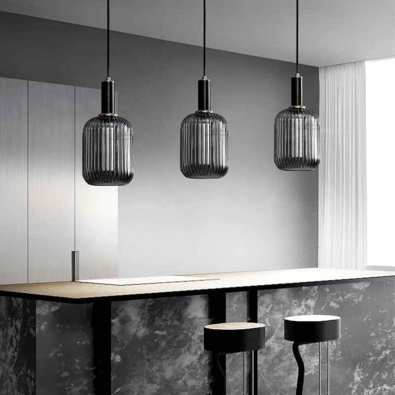 Luminora Nordic Stripe Glass Pendant Premium Light Fixture