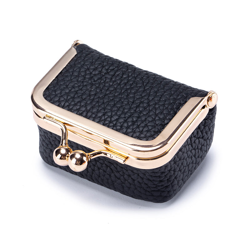 LuxeBox Mini-smykkeskrin — ekte skinn, gullspenne