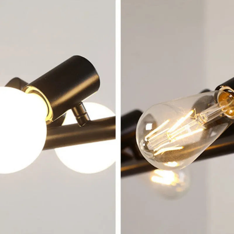 Epoch Vintage LED Chandelier Black Metal Dining/Living Room/Bar | ventumra