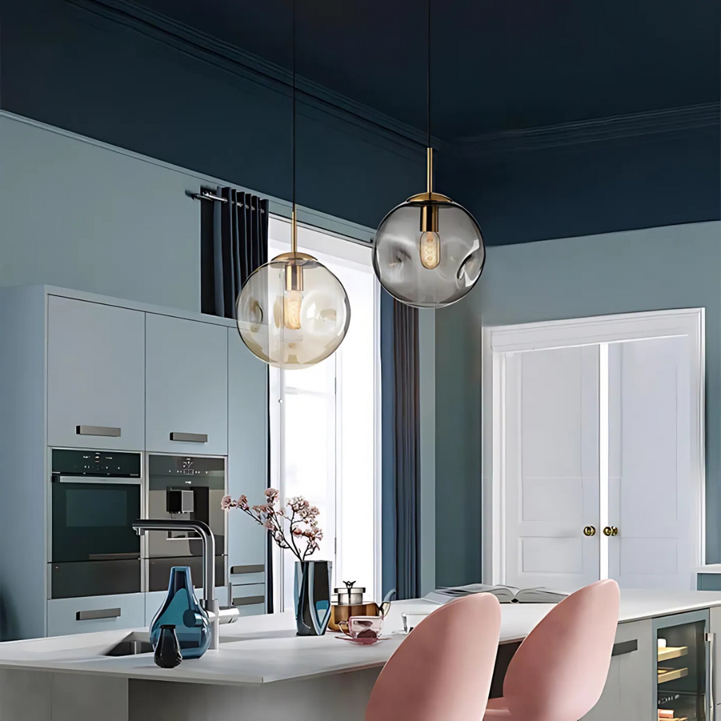 Aurora Glass Globe Pendant Light for Dining Table by Noria