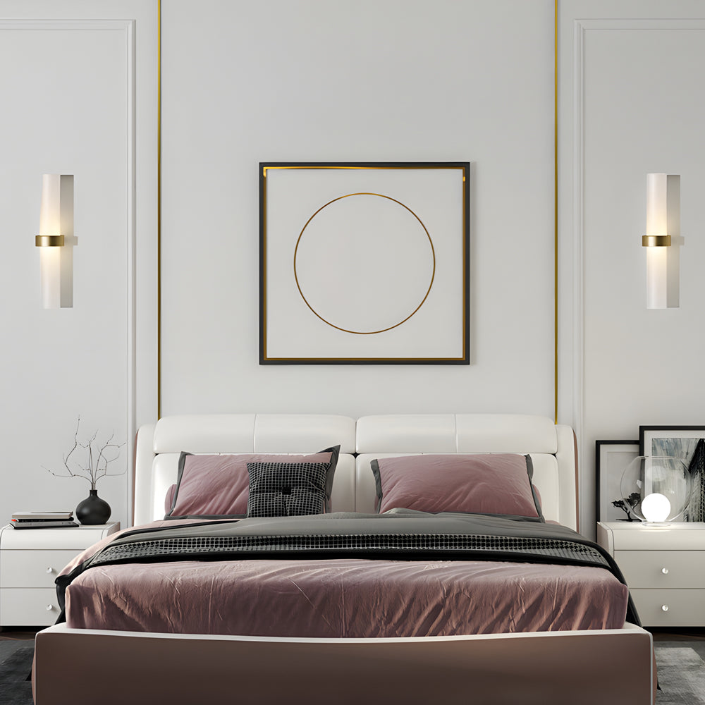 NovaStone | Frosted Glass Tube Wall Lamp in Warm White for Living Room