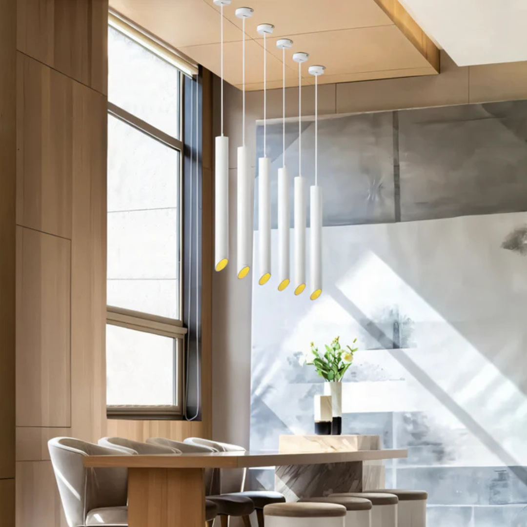 Lumenia Modern Tube Pendant Light For Dining Table Lamp