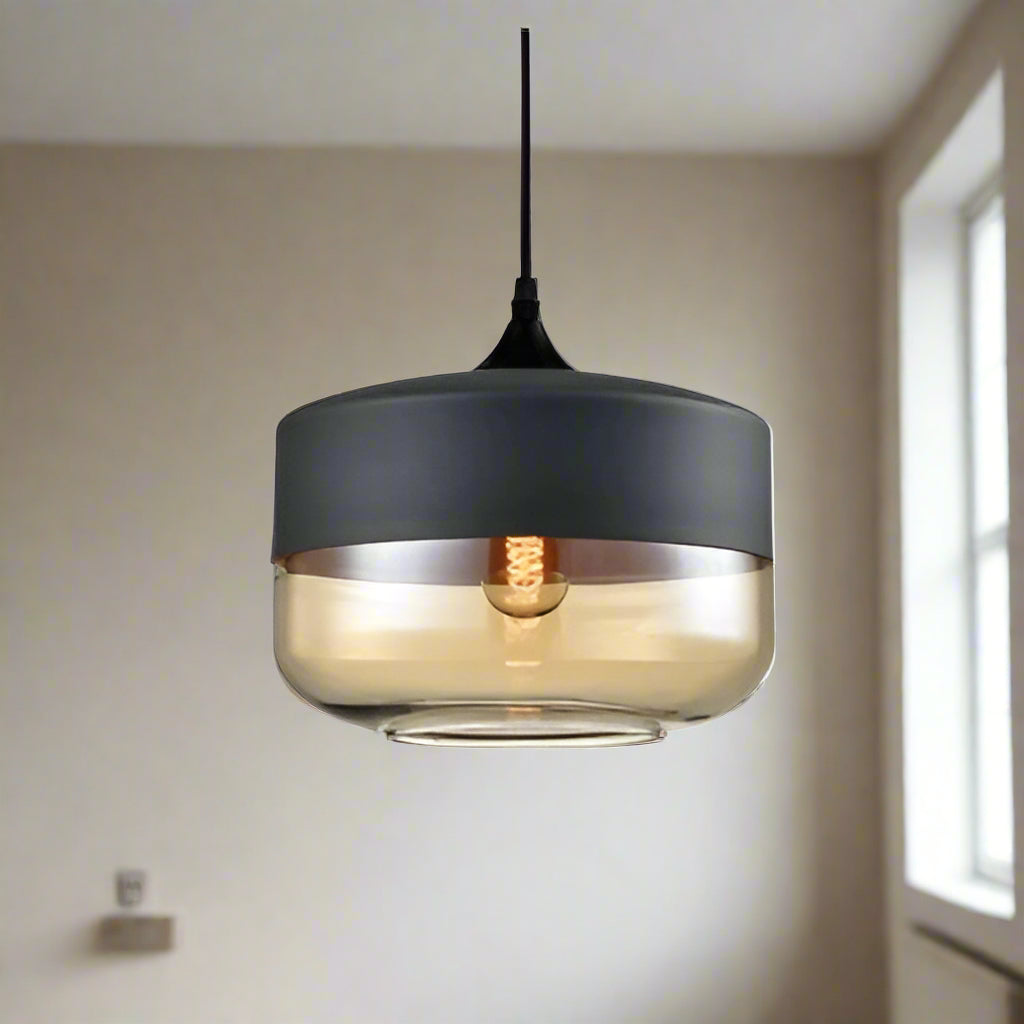 Kirrae Glass and Wood Pendant Light Luxurious Design
