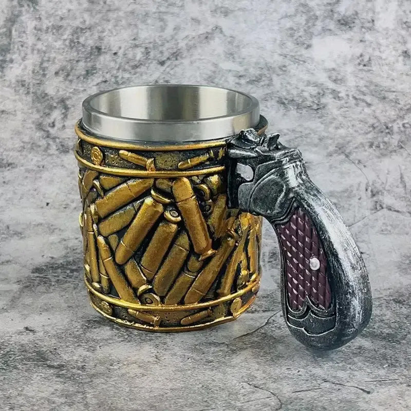 Stainless Steel Beer Mug — Distinctive Design, Comfortable Handle