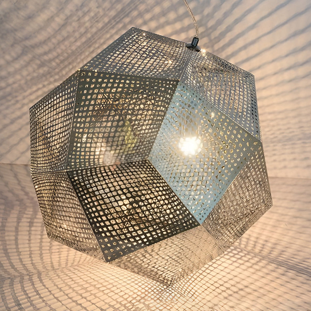 Lyra Geometric Round Pendant Lamp in Electrolytic Metal