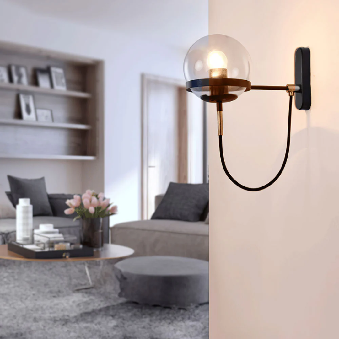 Aurelin | Modern Glass Globe Wall Lamp For Cozy Rooms