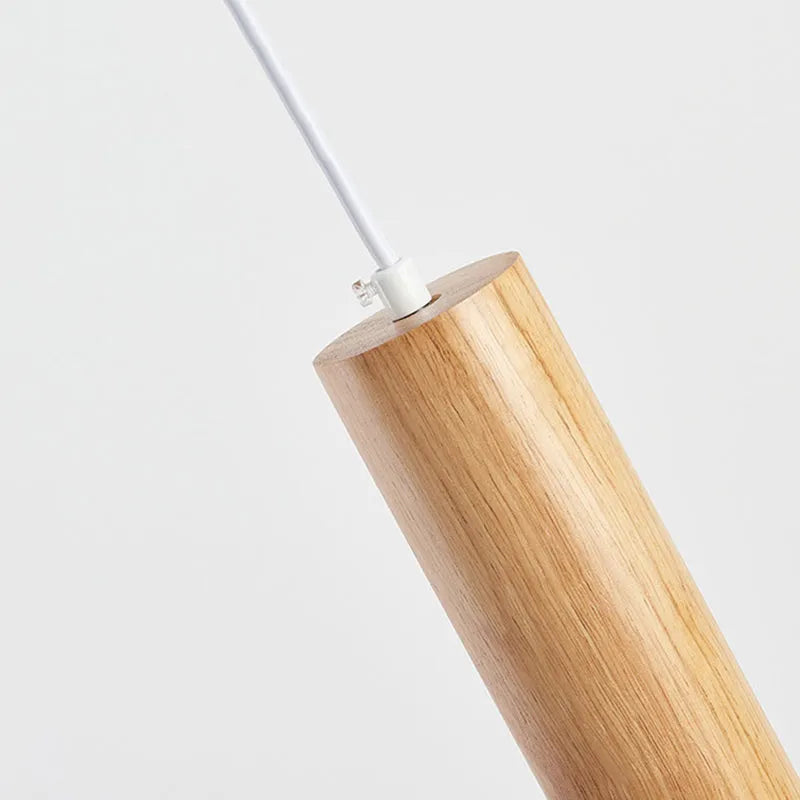 Muto Cylindrical Wood Pendant Light, for Bedroom & Kitchen Island | ventumra