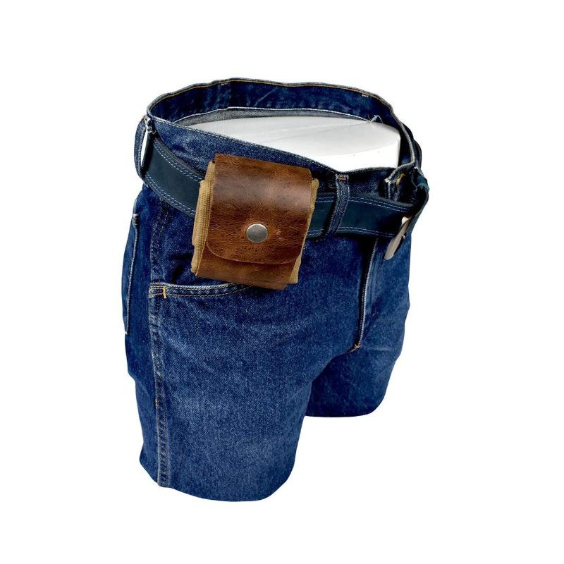 Handgjord naturupptäckarpåse i läder och canvas - vintagestil