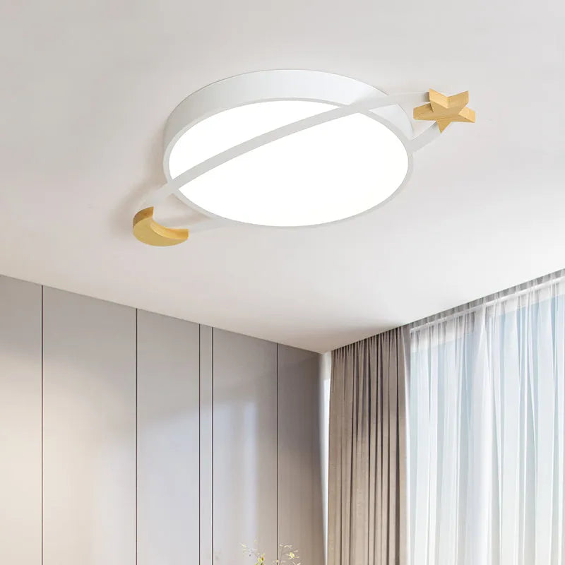 Arisha Modern Round Flush Mount Ceiling Light, Grey/White/Green | ventumra