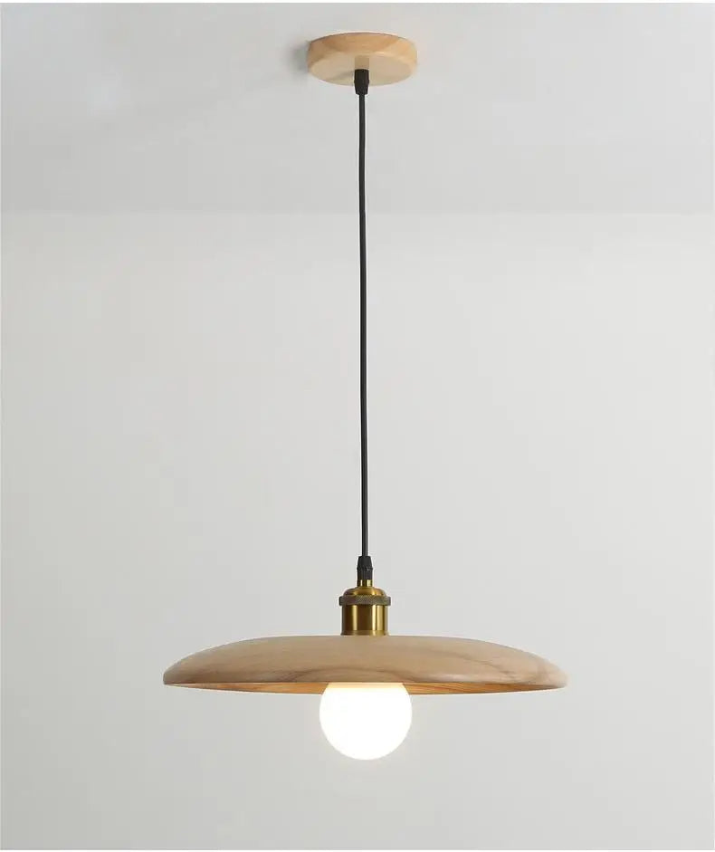 Lumora Wood Ceiling Lamp With Stained Glass and 2700K LED