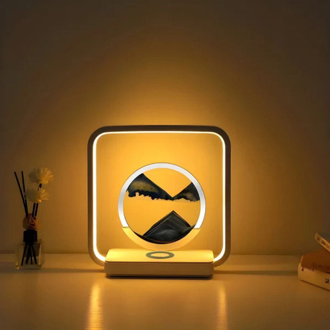 Lunara 3D LED Night Lamp With Flowing Sand Stream For Home