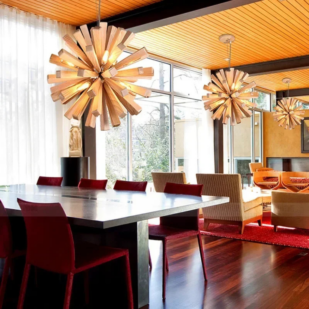 Marlowe Designer Wooden Pendant Light for Dining Room