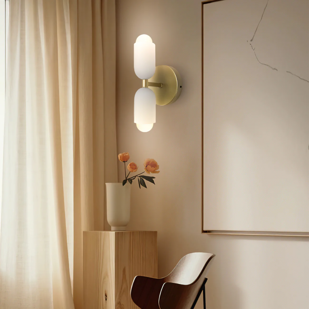 LumaBeam Duo Wall Lamp  Dual Head Ambient Sconce For Living Rooms