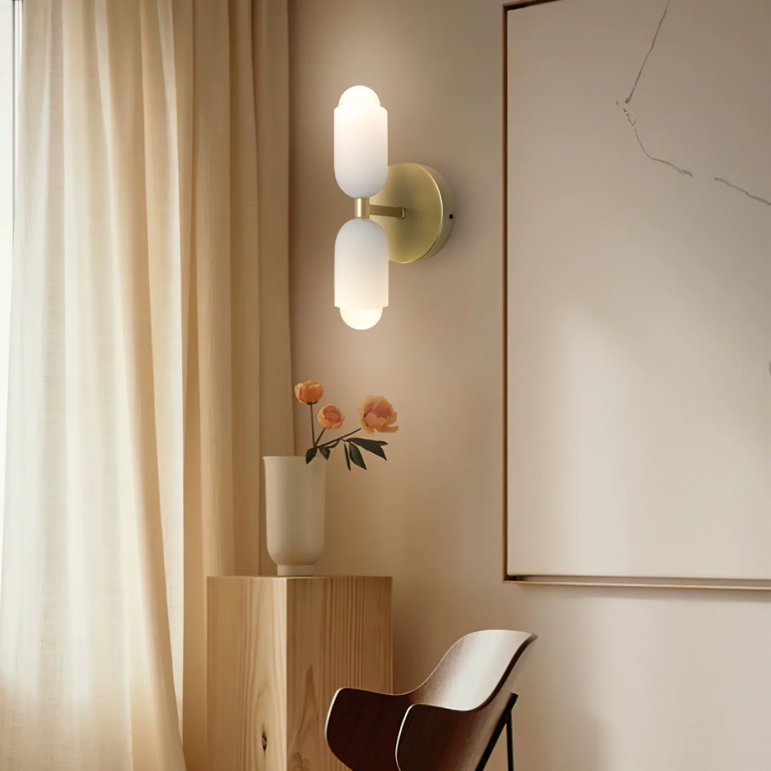 LumaBeam Duo Wall Lamp  Dual Head Ambient Sconce For Living Rooms