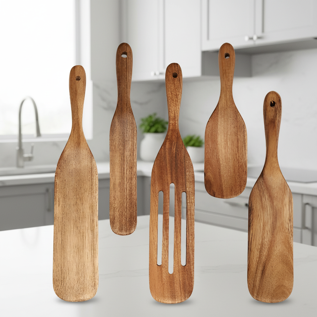 Set de bucătărie din tec TerraWood — design sustenabil și durabil