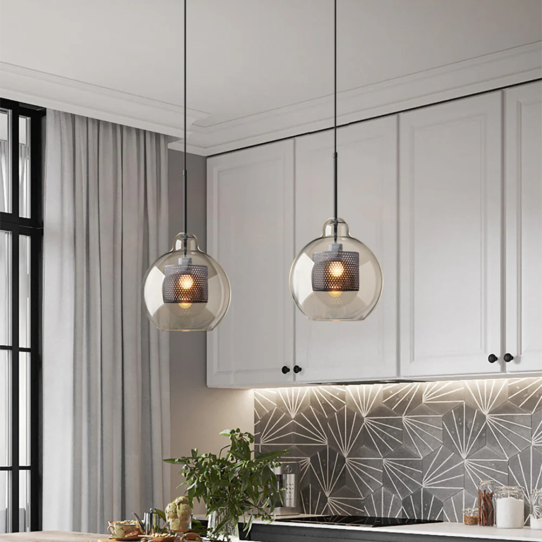 Eldara Glass Dining Pendant Light in Vintage Style